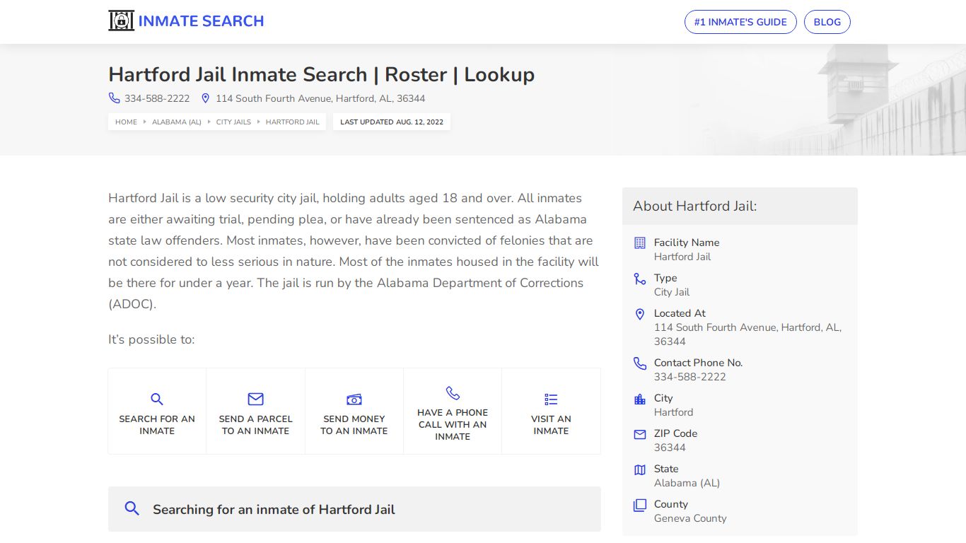 Hartford Jail Inmate Search | Roster | Lookup