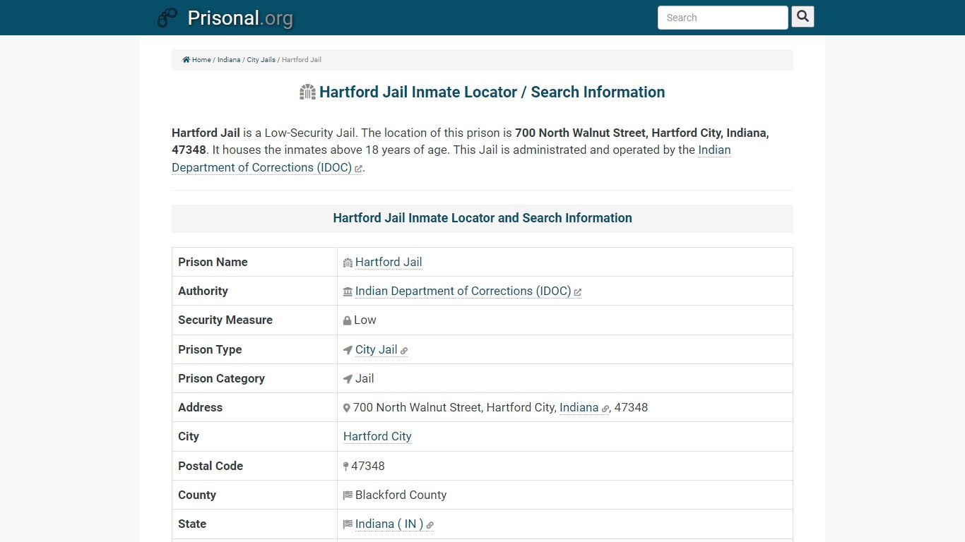 Hartford Jail-Inmate Locator/Search Info, Phone, Fax ...